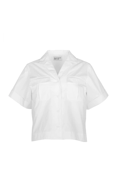 Matthew Bruch Women's Safari Camp Pima Cotton Shirt In White