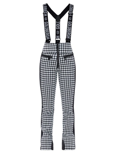 Goldbergh Lily' Houndstooth Print Logo Suspender Performance Ski Pants In Multi-colour