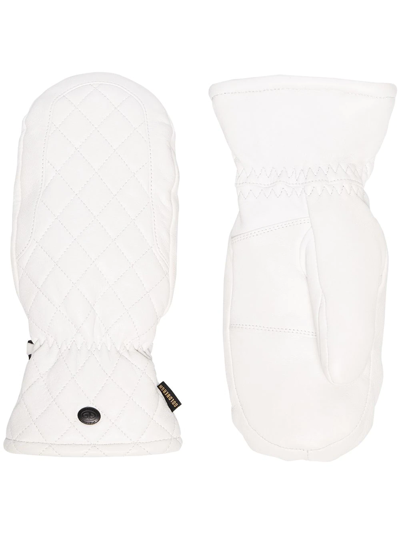 Goldbergh Hilja Logo-embossed Padded-leather Ski Mittens In White