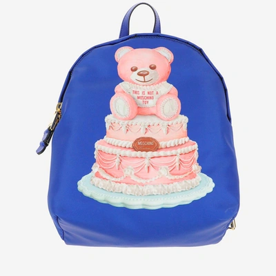 Moschino Teddy Bear Cake Backpack In Blue