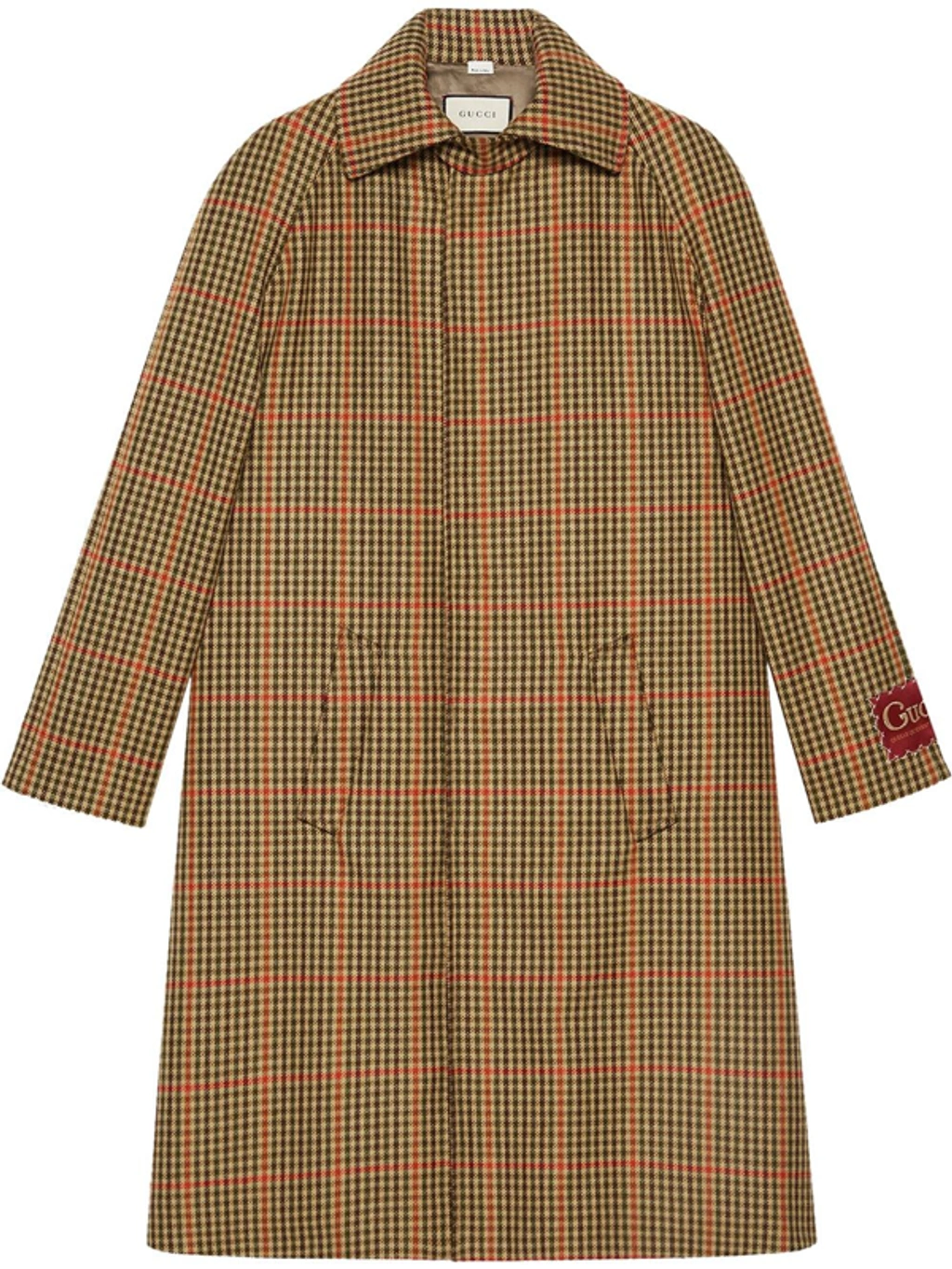 Gucci Check-pattern Mid-length Coat In Brown | ModeSens