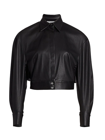 Unttld Women's Boxy Leather Shirt In Black