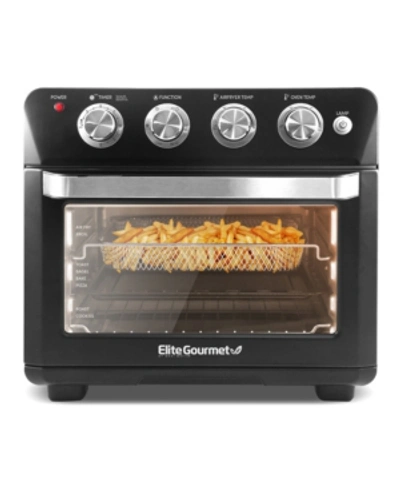 Elite Gourmet 26.5qt. Air Fryer Convection Oven, Xl Capacity, 12" Pizza, Adjustable Timer & Temperature Controls In Black