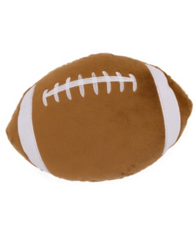 Nojo Toddler Boy's Sports Decorative Pillow Football With Embroidery Bedding In Brown
