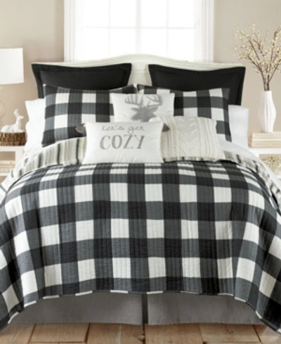 Levtex Camden Buffalo Check Reversible 3-pc. Quilt Set, King/california King In Black