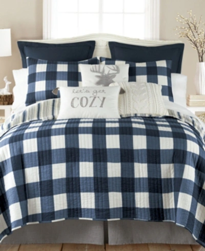 Levtex Camden Buffalo Check Reversible 3-pc. Quilt Set, King/california King In Navy