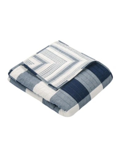 Levtex Camden Buffalo Check Reversible Quilted Throw In Navy