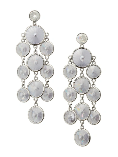 Kate Spade Sparkling Disc Chain Chandelier Earrings In Clear/silver
