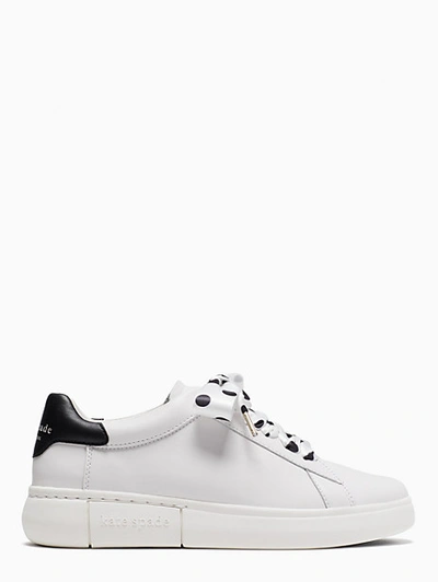 Kate Spade Lift Platform Sneaker In Optic White/black