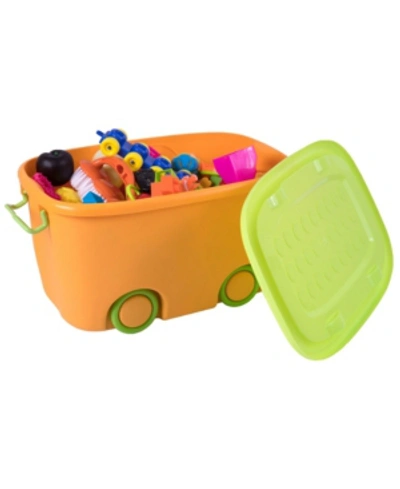 Vintiquewise Stackable Toy Storage Box With Wheels, Large
