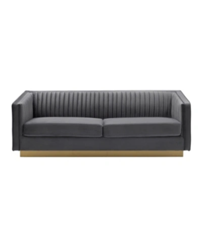 Armen Living Miranda Velvet Sofa In Dark Gray