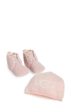 Ugg Baby Neumel Boot & Beanie Set In Seashell Pink