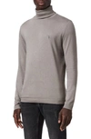 Allsaints Womens Grey Marl Francesco Roll-neck Cotton Top 14