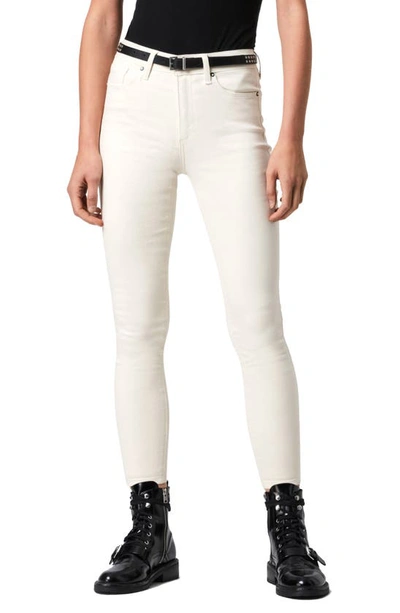 Allsaints Miller High Waist Skinny Jeans In White