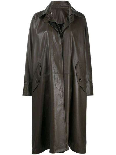 Petar Petrov Oversized Trench Coat In Brown