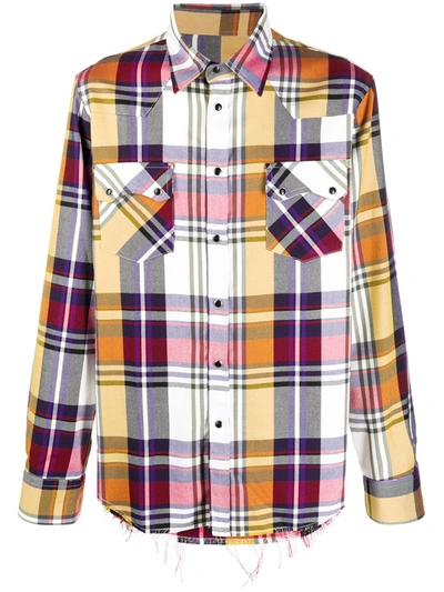 Family First Tartan Long-sleeve Shirts In White