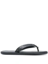 Bottega Veneta Zig Zag Flip Flops In Black