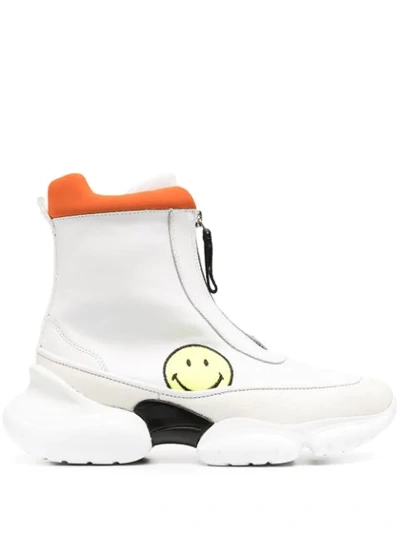 Joshua Sanders Hamlin Smiley Face Boots In White