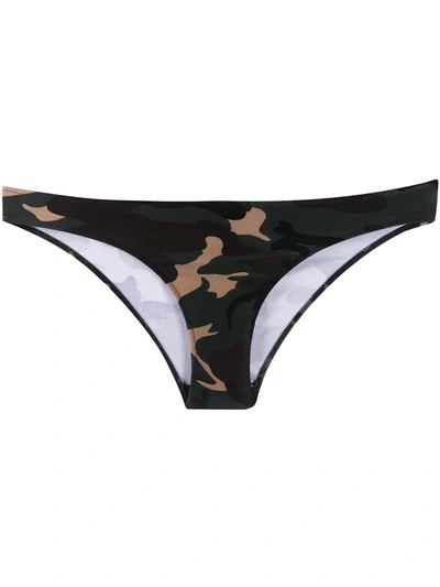 Dsquared2 Camouflage Logo Print Thong In Green