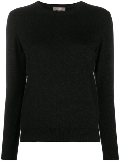 N•peal Round Neck Sweater With Lurex In Black