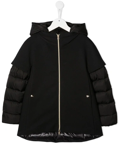 Herno Kids' Layered Down-padded Jacket In Black