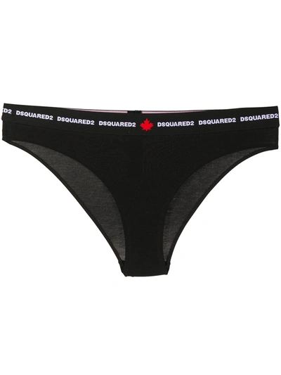 Dsquared2 Jacquard Logo Briefs In Black