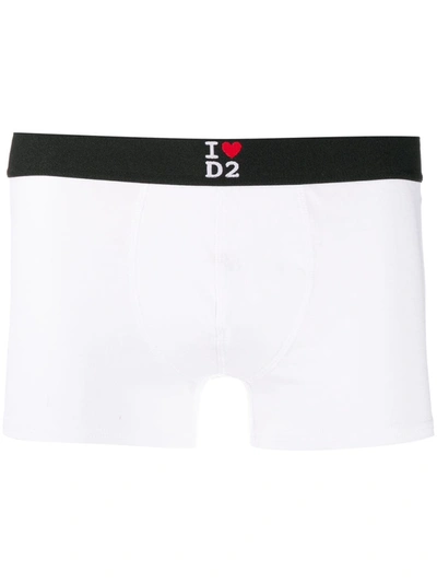 Dsquared2 I Love D2 Logo Boxers In White