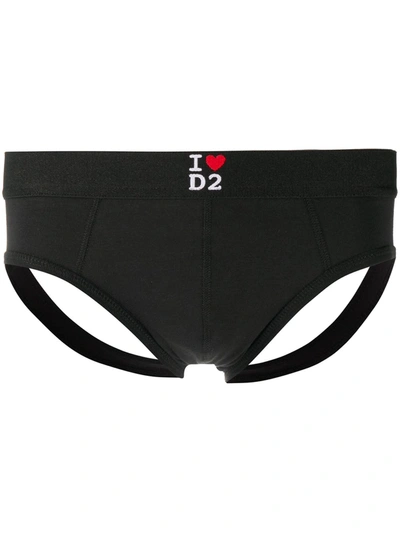 Dsquared2 Rear Cut-out Detail Briefs In Black