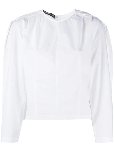 Department Five Puff-sleeve Panelled Blouse In White