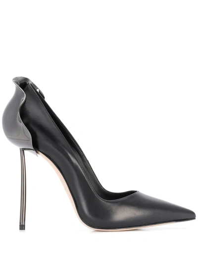 Le Silla Petalo Satin Pumps In Black