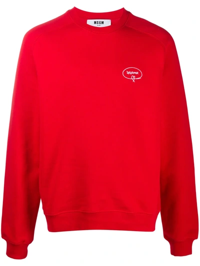 Msgm Dreamer Embroidered Sweatshirt In Red