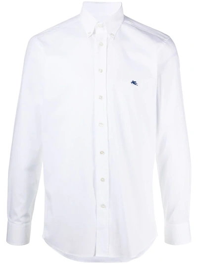 Etro Cotton Poplin Button-down Shirt In White