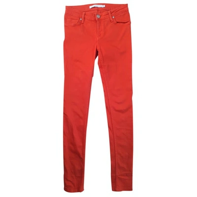 Pre-owned Victoria Beckham Slim Jeans In Orange