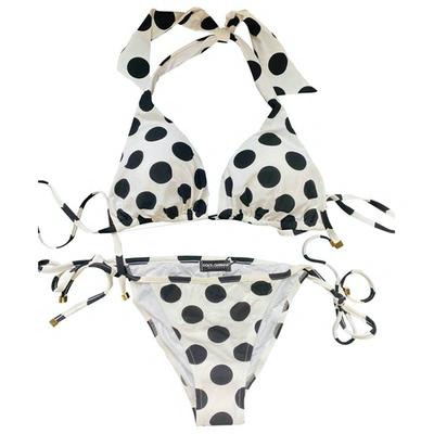 Pre-owned Dolce & Gabbana Two-piece Swimsuit In White