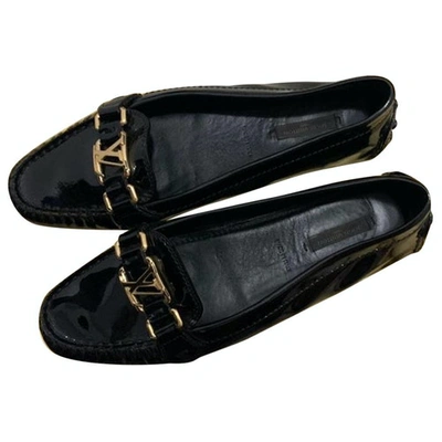 Pre-owned Louis Vuitton Upper Case Black Patent Leather Flats