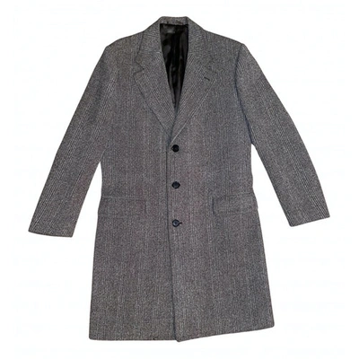 Pre-owned Prada Wool Coat In Gray