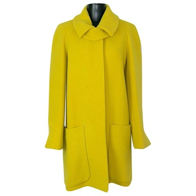 Pre-owned Chloé Wool Coat In Yellow