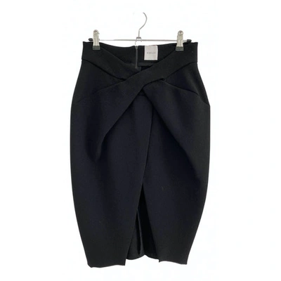 Pre-owned Dion Lee Wool Mid-length Skirt In Black