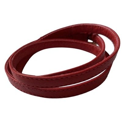 Pre-owned Gianvito Rossi Red Leather Bracelet