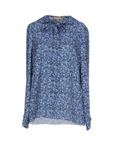 Michael Kors Floral Shirts & Blouses In Azure