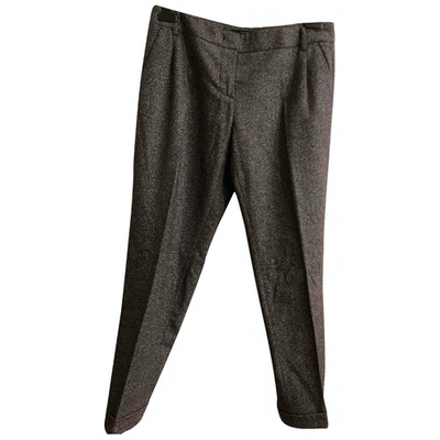 Pre-owned Max Mara Wool Straight Pants In Anthracite
