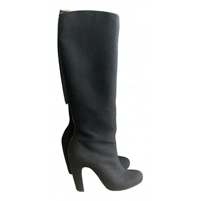 Pre-owned Maison Margiela Cloth Boots In Black