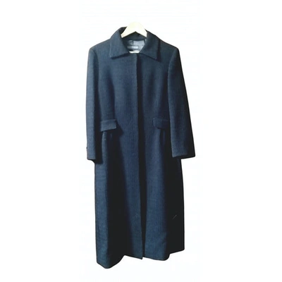Pre-owned Alberta Ferretti Wool Coat In Black