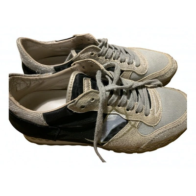 Pre-owned Philippe Model Cloth Trainers In Anthracite