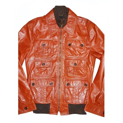Pre-owned Dolce & Gabbana Leather Vest In Orange
