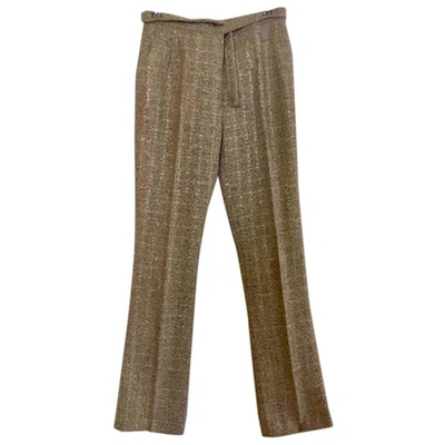 Pre-owned Joseph Wool Trousers In Ecru