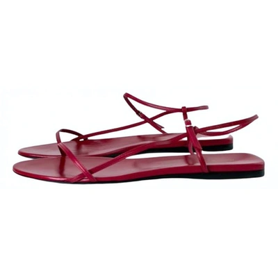 Pre-owned The Row Red Leather Sandals