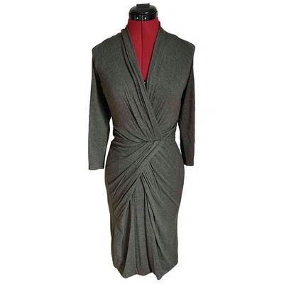 Pre-owned Max Mara Atelier Wool Mid-length Dress In Khaki