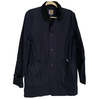 Pre-owned Carhartt Navy Cotton Coat