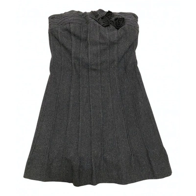 Pre-owned Philosophy Di Alberta Ferretti Wool Mini Dress In Grey